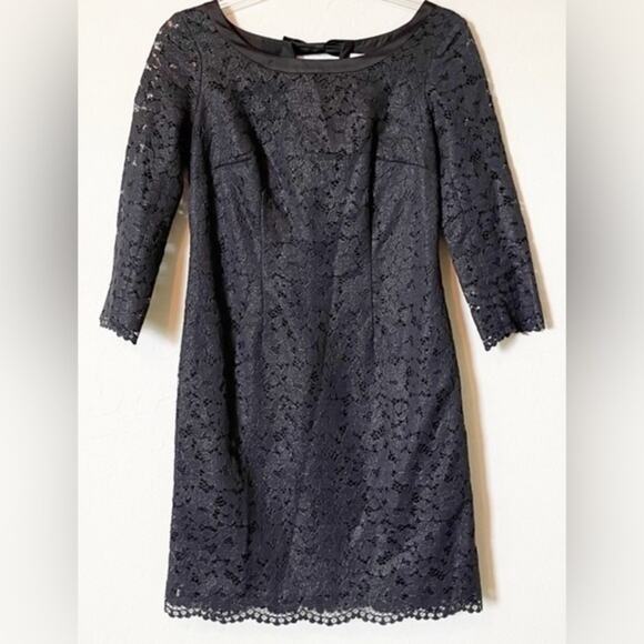 UEC LILLY PULITZER BLACK LACE SCALLOPED HEM DRESS SZ 10 - Picture 1 of 10